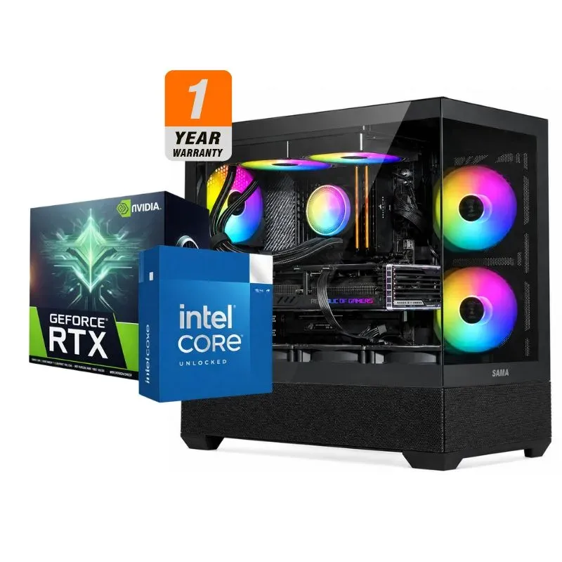 Desktop Intel Azure Void Gaming PC - Intel Core Ultra 7 265KF, ASUS Prime RX 9070 XT OC 16GB, ANACOMDA 32GB DDR5-6000 White (2x16GB), AGI AI828 1TB NVMe Gen4