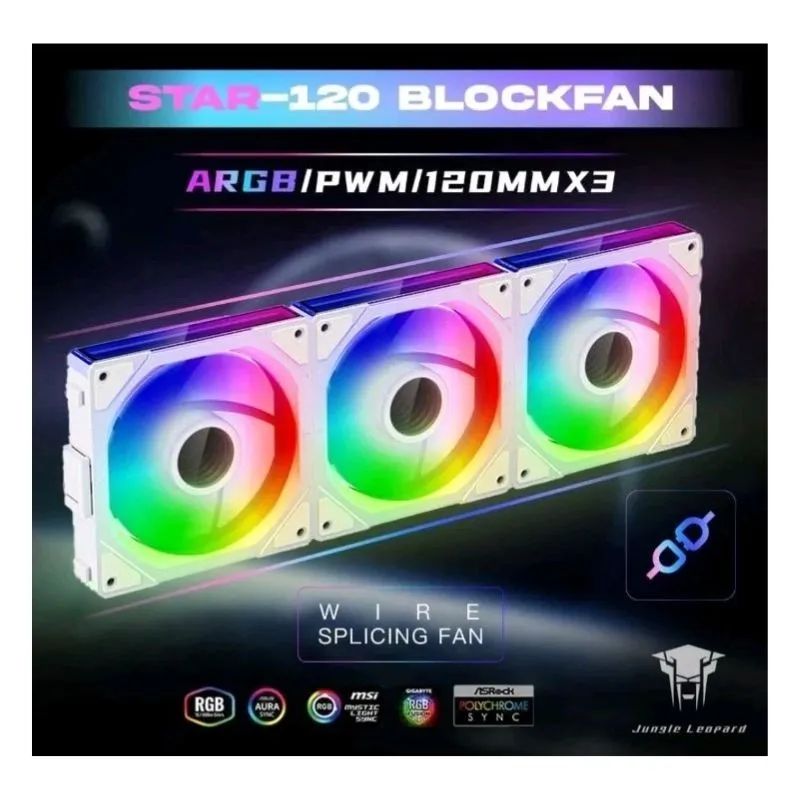 Accessory Jungle Leopard Interstellar V3 ARGB 120mm Reversible (3-Pack Fans) - White view 3
