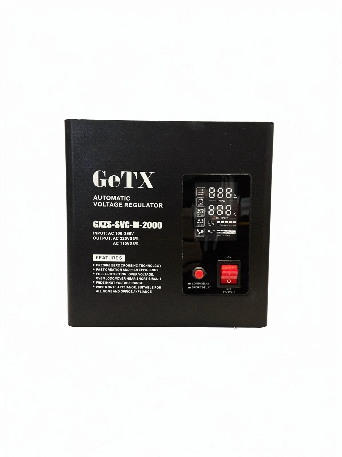 UPS GeTX 2000VA Automatic Voltage Stabilizer Servo Motor - Single Phase Voltage Regulator 220V/110V with Protection
