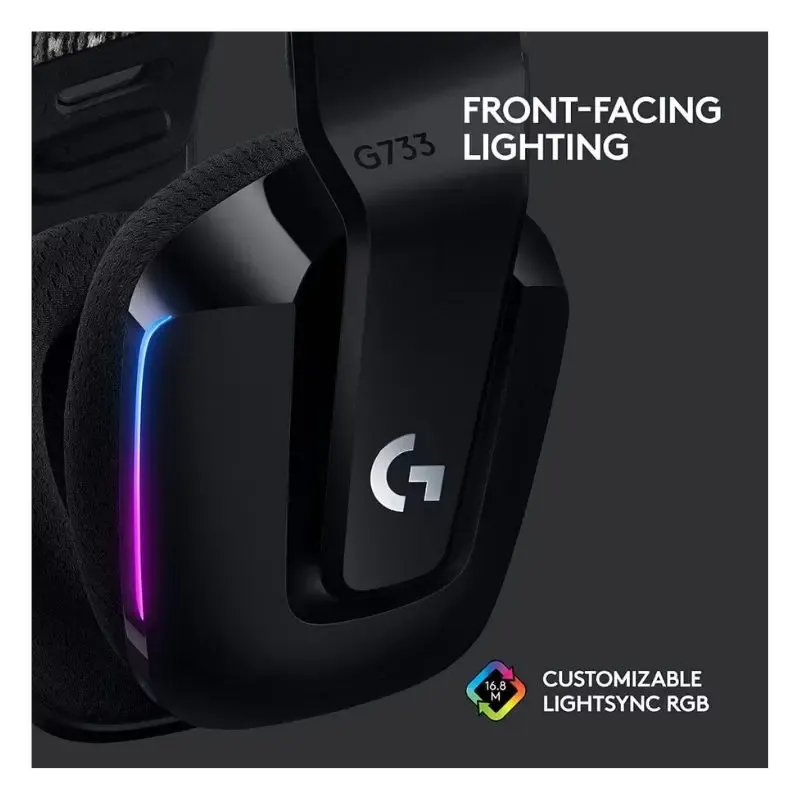 Headset Logitech G733 LIGHTSPEED Wireless RGB Gaming Headset - Black view 3