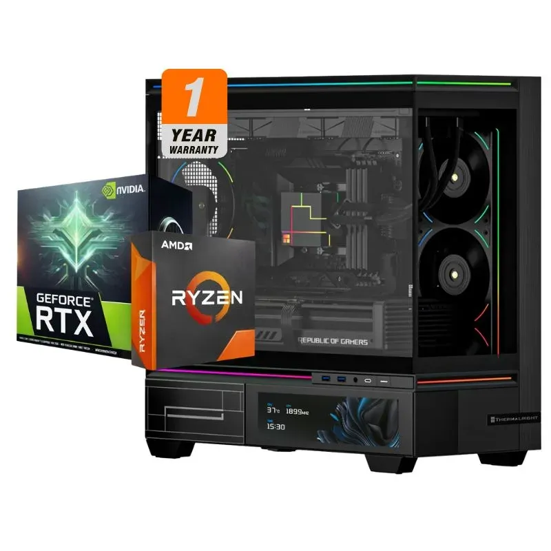 Desktop AMD Eden Fall Gaming PC - AMD Ryzen 7 9800X3D, MSI RTX 5070 Ti Shadow 3X OC 16GB, ANACOMDA 32GB DDR5-6000 Black (2x16GB), AGI AI828 1TB NVMe Gen4