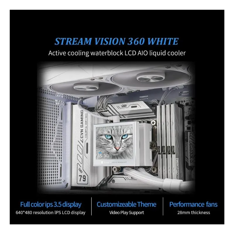 Cooler Thermalright Stream Vision 360 ARGB Liquid Cooler - White view 3