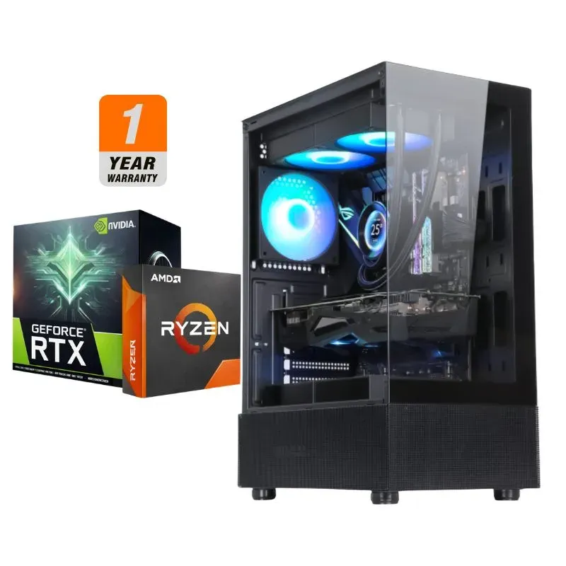 Desktop AMD Zero Trace Gaming PC - AMD Ryzen 5 7600X, MSI RTX 5060 Ti 8G SHADOW 2X OC, Kingston 16GB DDR4-3200, AGI AI818 1TB NVMe Gen4