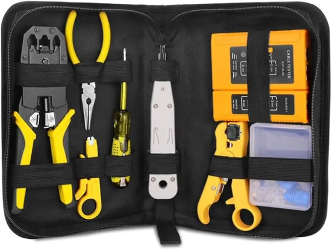 Tool Network Repairing Plier, Handskit RJ45 RJ11 RJ12 Network Repag Plier Tool Kit with Cable Tester Spring Clamp Crimping Tool Crimping Pliers view 7