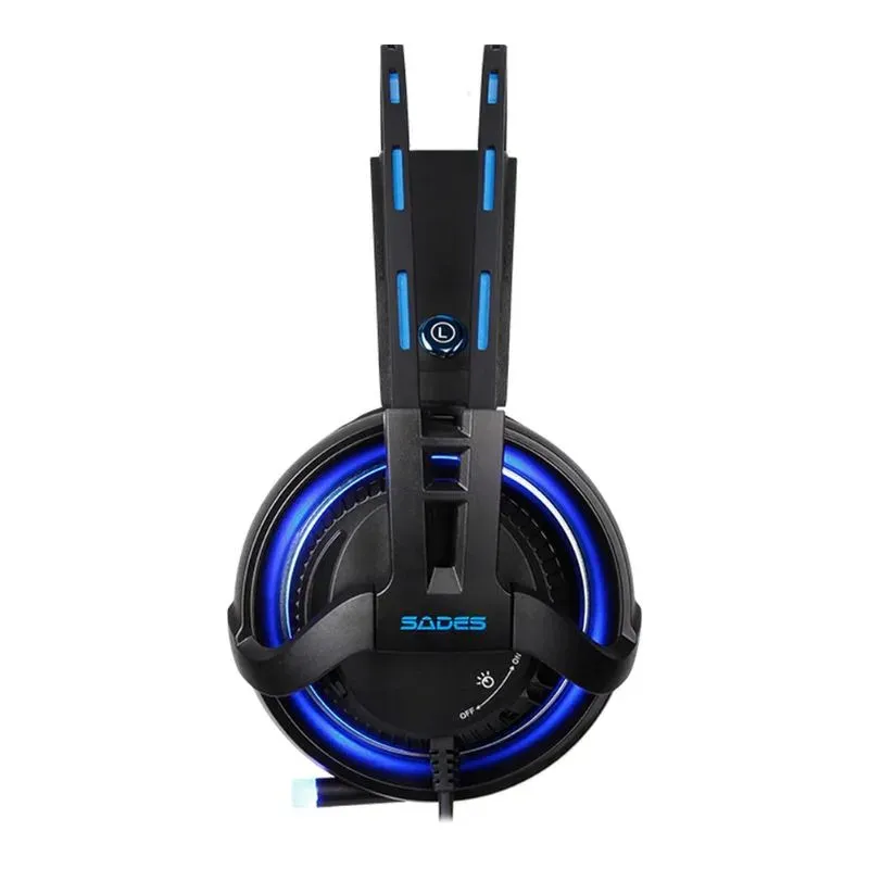 Headset Sades Diablo SA-916, Gaming, USB Wired - Black/Blue alternate