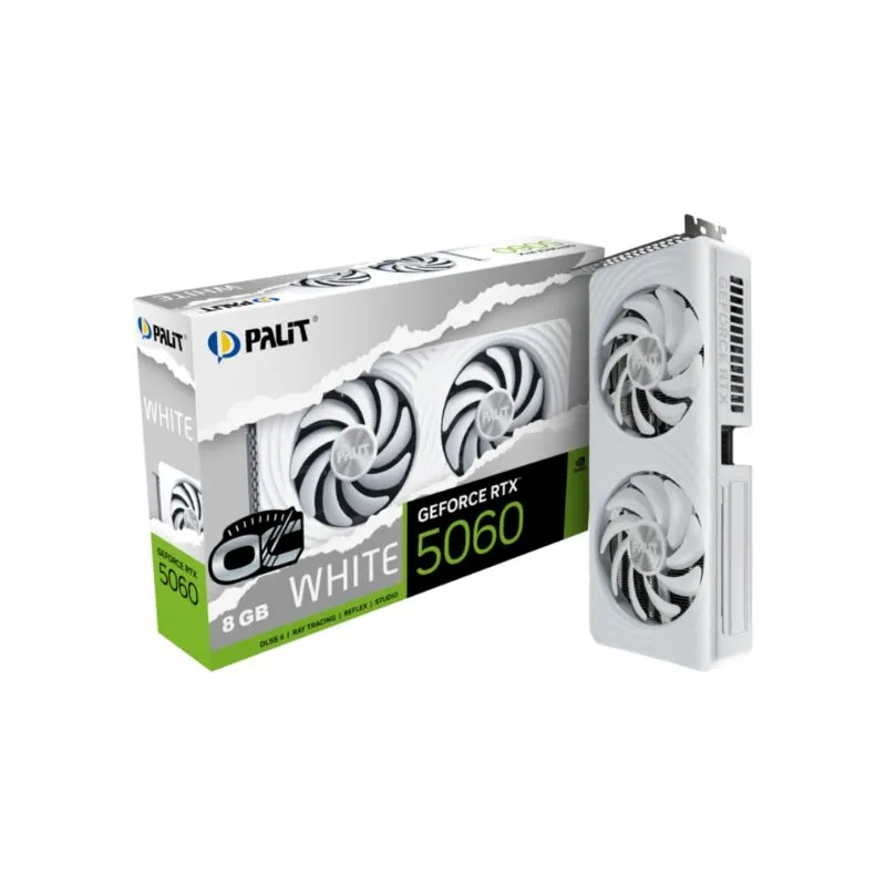 Graphics Card Palit GeForce RTX 5060 Ti Dual White OC 16GB GDDR7 - White