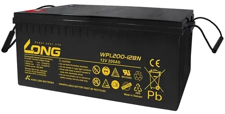 Accessory Long Battery 12V-200Ah,Lead Acid Rechargeable - WPG200-12AN