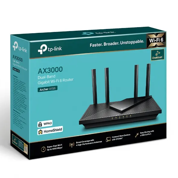 Network Device TP-Link Archer AX55 Pro AX3000 Wi-Fi 6 Router