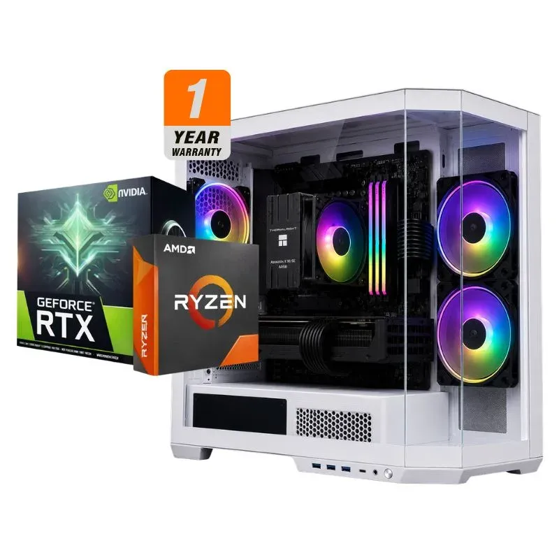 Desktop Intel Whiteout Gaming PC - Intel Core i5-14400F, ASUS Dual RTX 5060 OC 8GB, ANACOMDA 16GB DDR5-6000 White (16×1), AGI AI818 1TB NVMe Gen4