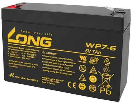 Accessory Long Battery 6V-7AH,Lead Acid Rechargeable - WP7-6