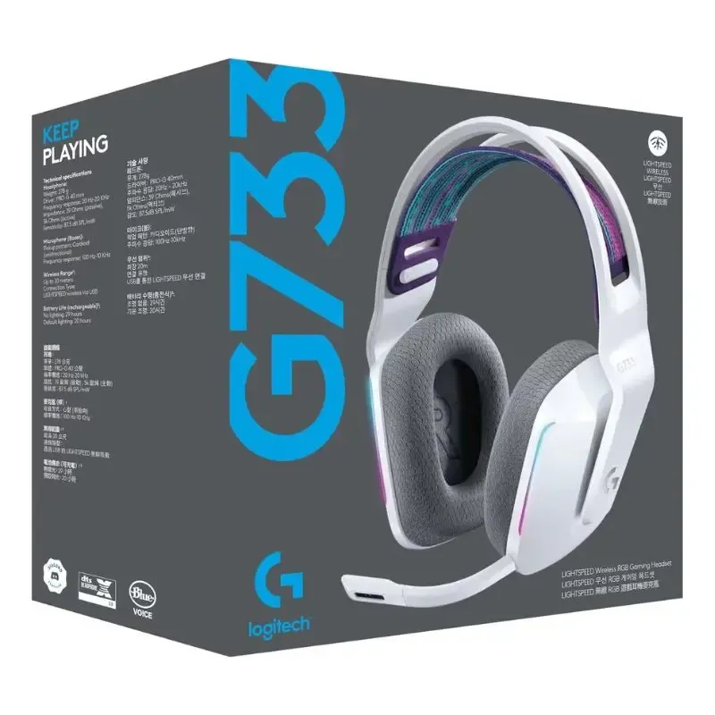 Headset Logitech G733 LIGHTSPEED Wireless RGB Gaming Headset - White view 5