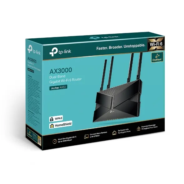 Network Device Archer AX53 AX3000 Dual Band Gigabit Wi-Fi 6 Router TP-Link