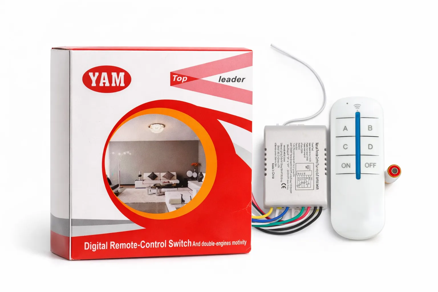 Keyboard Wireless 4 Channels 220V Remote Control Switch Digital Remote Control Switch for Lamp & Light