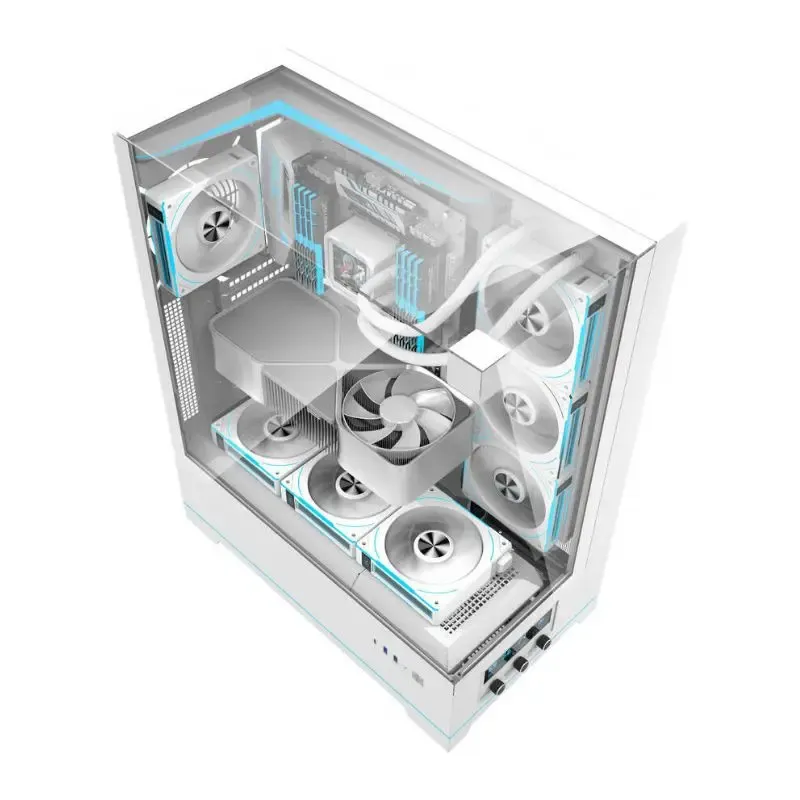 Case DarkFlash DY450L Pro ATX Tempered Glass Gaming Case With out Fans - White view 3