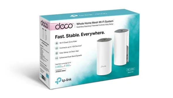Network Device Deco E4 AC1200 Whole Home Mesh Wi-Fi System (2-Pack)