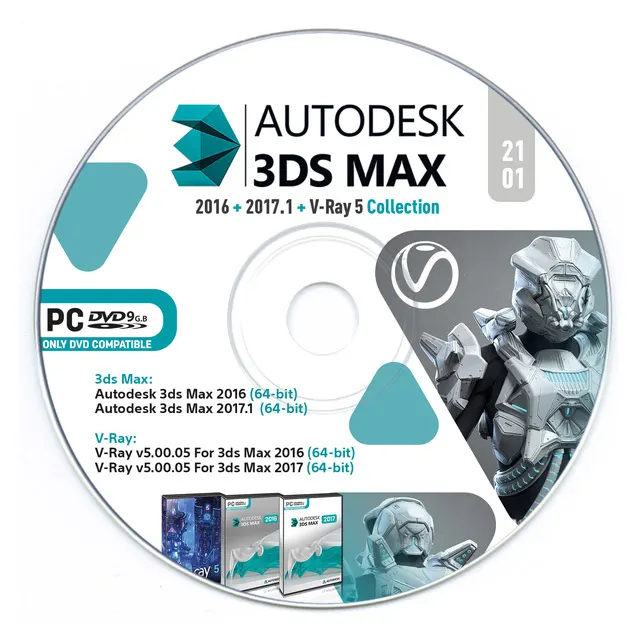 Software Autodesk 3ds Max (2016 & 2017) + V-Ray / (1-DVD) view 3