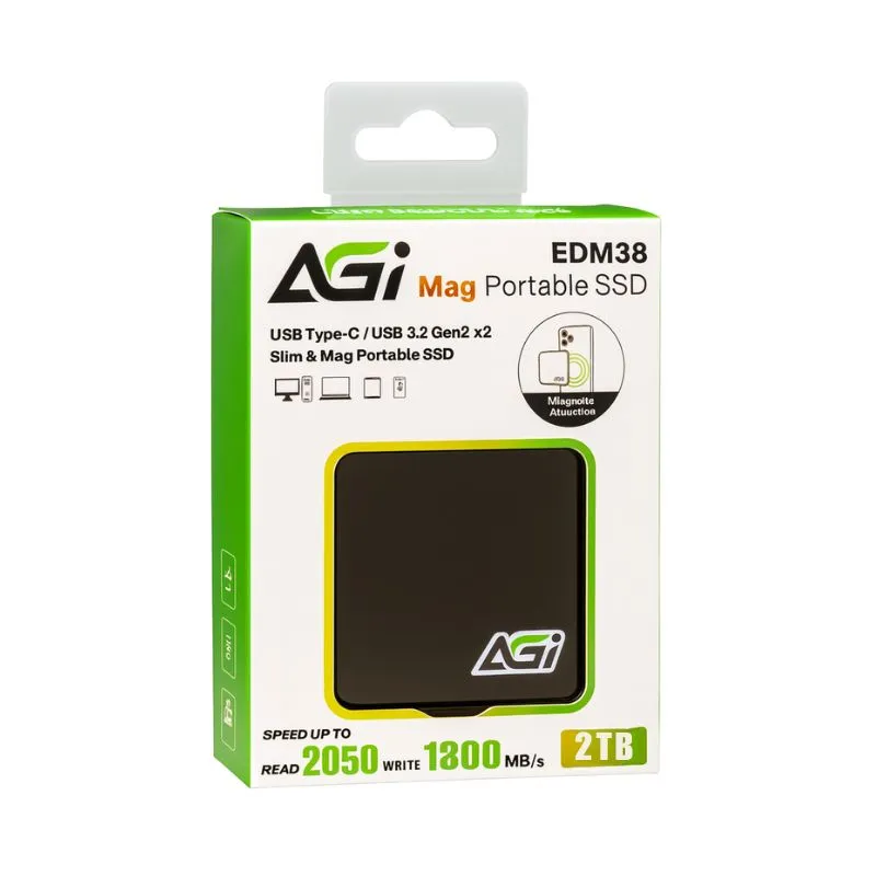 Storage AGI EDM38 2TB Magnetic Portable External SSD (IPhone 15 Compatible) alternate