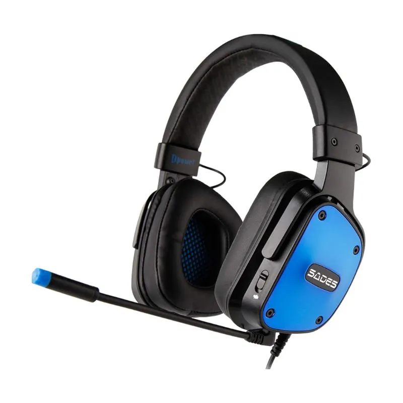 Headset Sades D-Power SA-722 Gaming Headset Wired -Blue
