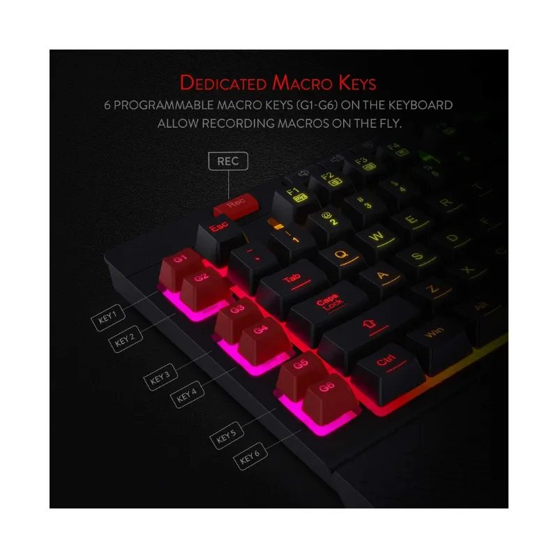 Keyboard Redragon K512 SHIVA RGB - Black Wired Gaming view 2