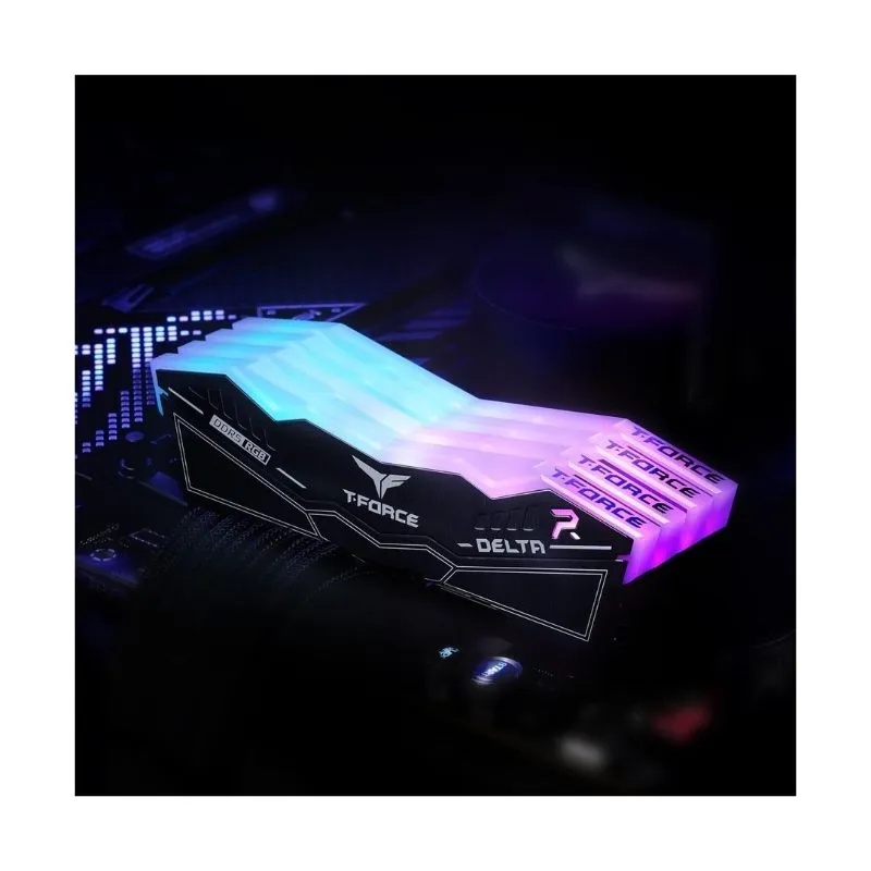 RAM TEAMGROUP T-Force DELTA RGB 32GB (2x16GB) DDR5 5600MHz CL36 Desktop Memory - Black view 5