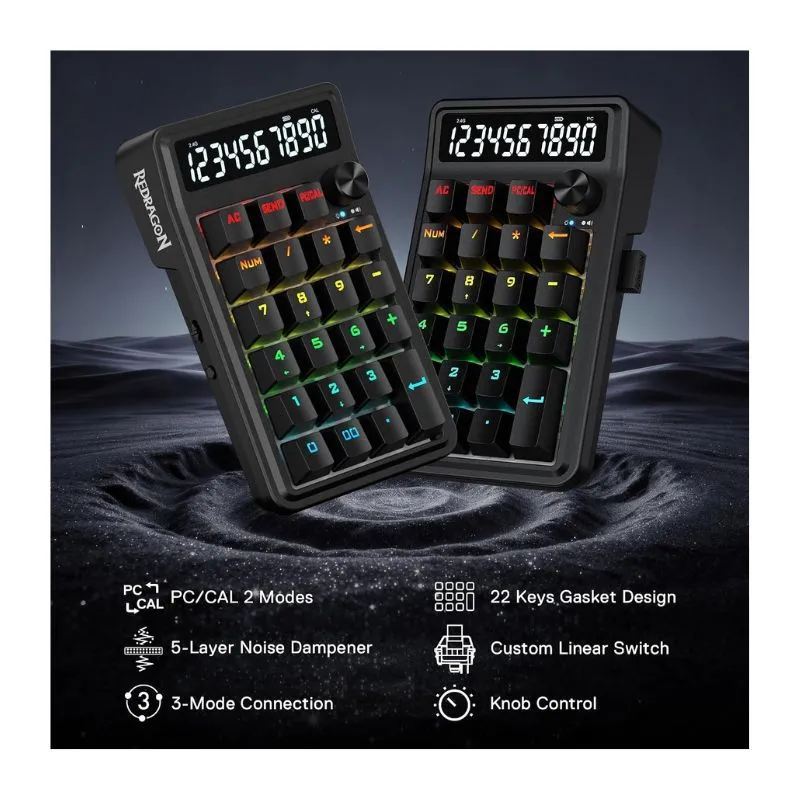 Keyboard Redragon K733-RGB-WL Cove Numpad Wireless Gaming view 2
