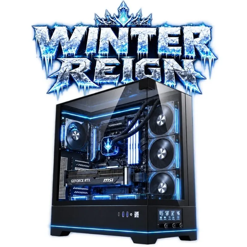 Desktop Winter Reign Gaming PC - Intel Core i7-14700K, MSI RTX 5070 Shadow 12GB, Corsair Vengeance RGB 32GB DDR5-6000, AGI AI828 1TB NVMe Gen4