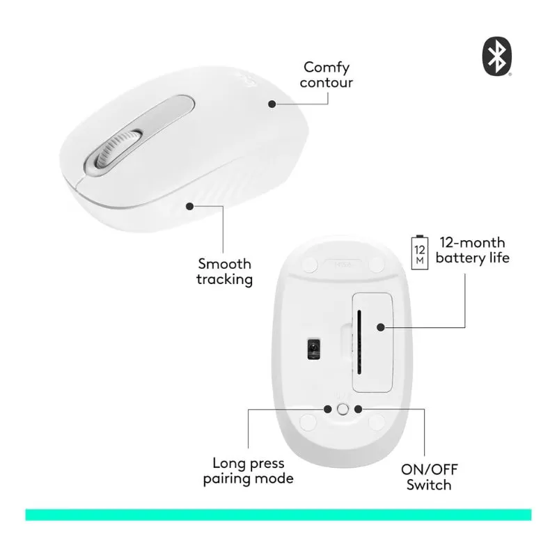 Mouse Logitech M196 Bluetooth Wireless Mouse - White alternate