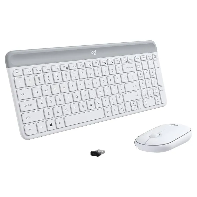 Mouse Logitech MK470 Slim Wireless Combo Keyboard and - White