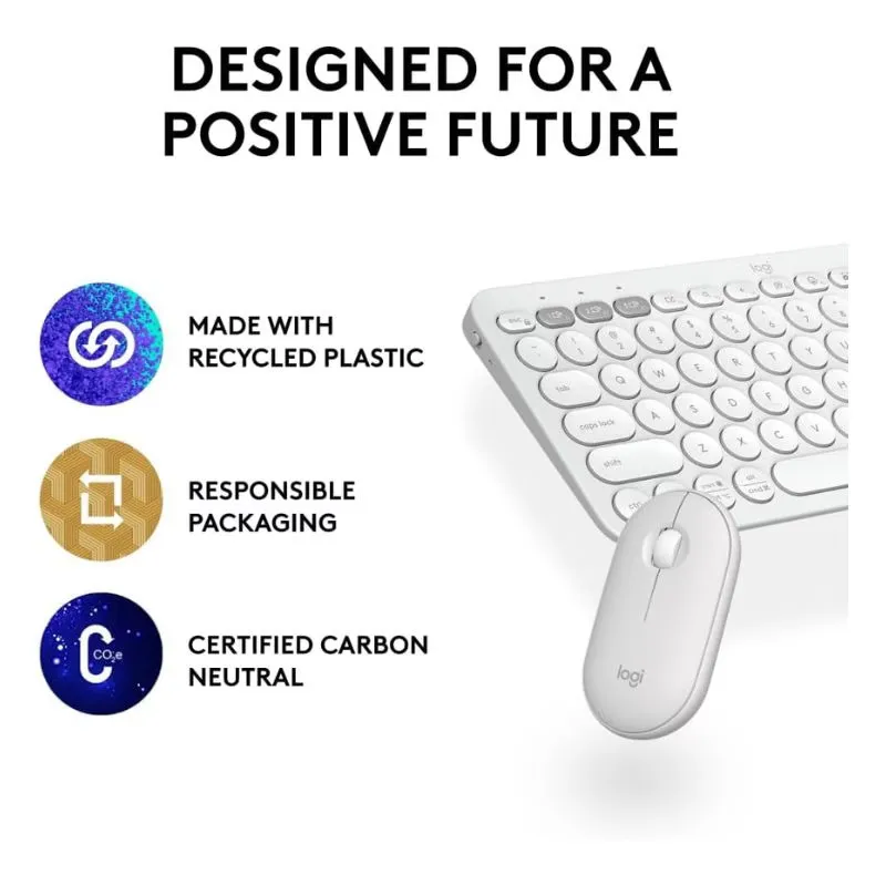 Mouse Logitech Pebble 2 Combo Wireless Gaming Keyboard and - White view 4