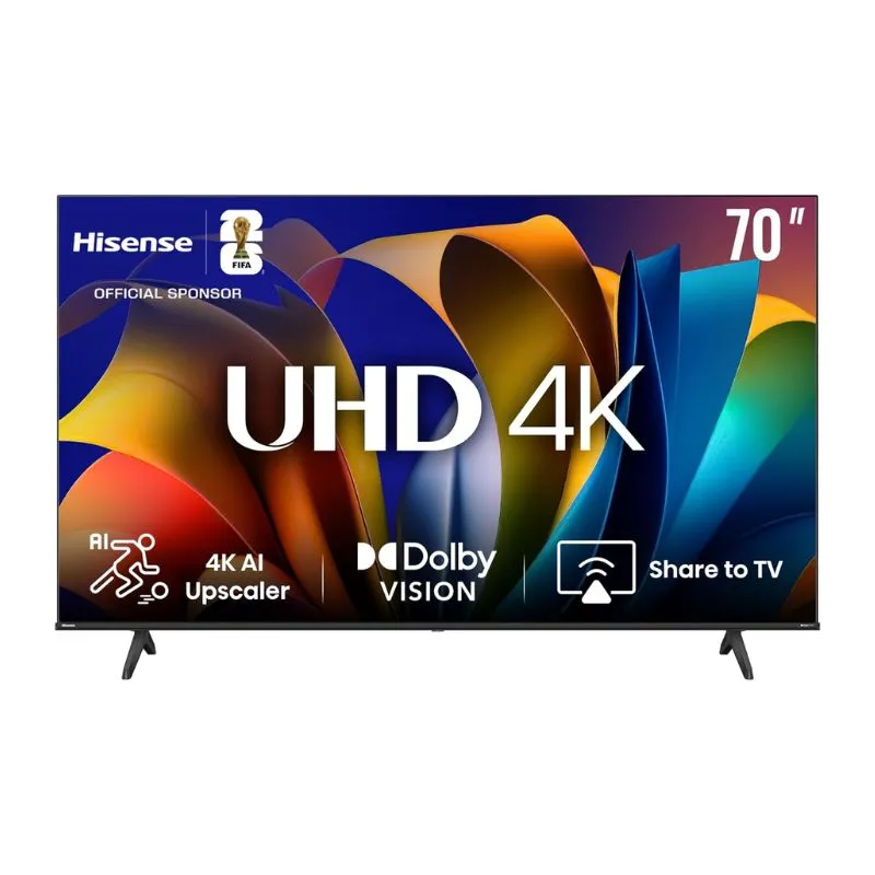 Monitor Hisense 70A61K 70″ 4K UHD Smart TV with Dolby Vision - HDR10 - Black