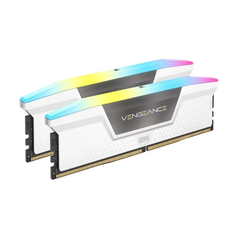 RAM Corsair Vengeance RGB 32GB (2x16GB) DDR5 6000MHz CL36 Desktop Memory - White view 2