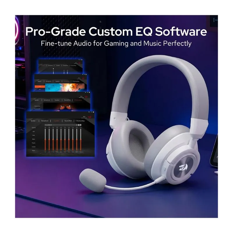Headset Redragon H889 SPECTRA PRO - White Wireless Gaming view 3