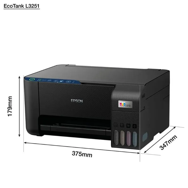 Printer Epson EcoTank L3251 A4 Wi-Fi All-in-One Ink Tank Printer - Black alternate