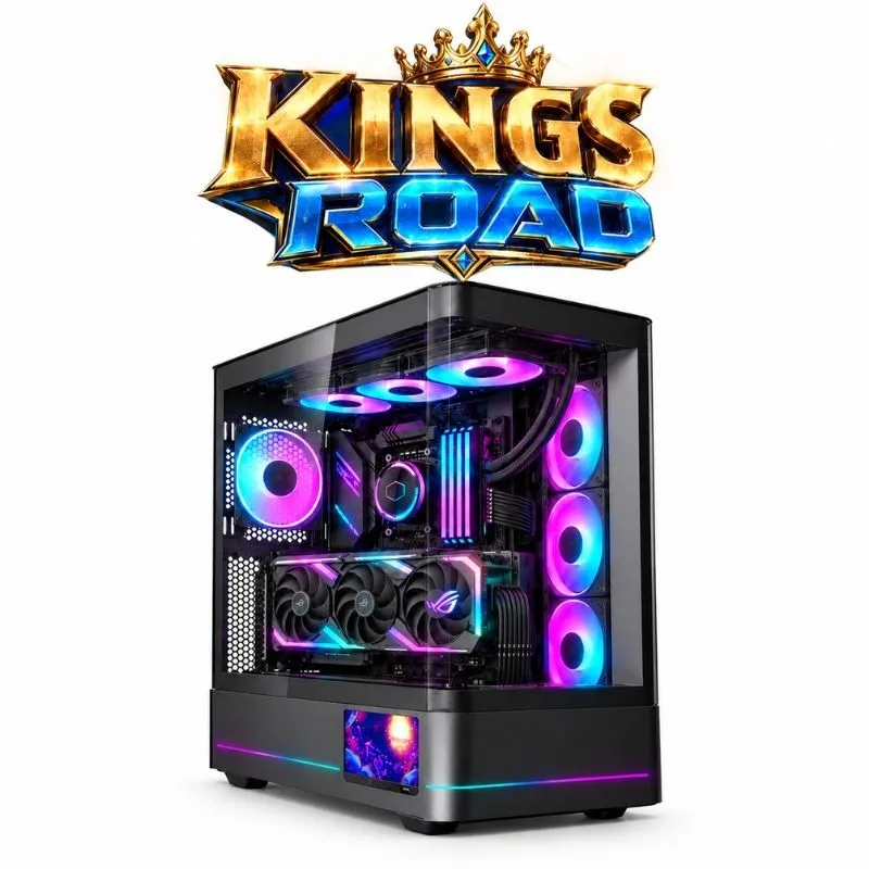 Desktop Kings Road Gaming PC - AMD Ryzen 7 7700, Sapphire Pulse RX 9060 XT 16GB, ANACOMDA 32GB (16X2) DDR5 6000Hz BLACK, AGI AI818 1TB NVMe Gen4