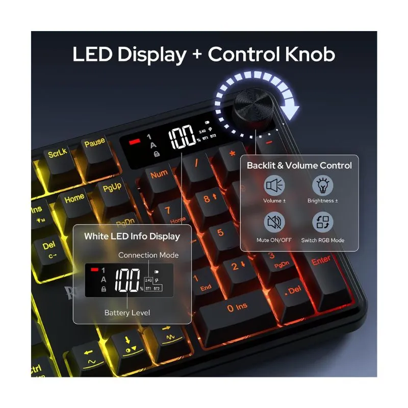 Keyboard Redragon VOLCANO K526-WL Wireless Gaming view 3