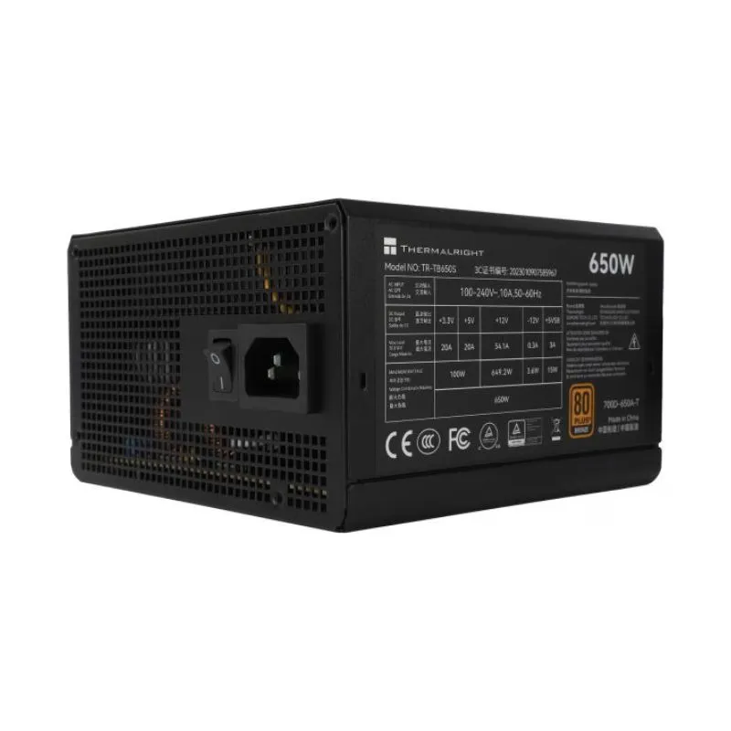 Power Supply Thermalright TR-TB650S 650W 80+ Bronze Non-Modular - Black view 3