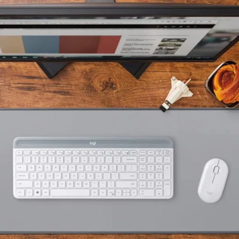 Mouse Logitech MK470 Slim Wireless Combo Keyboard and - White view 3