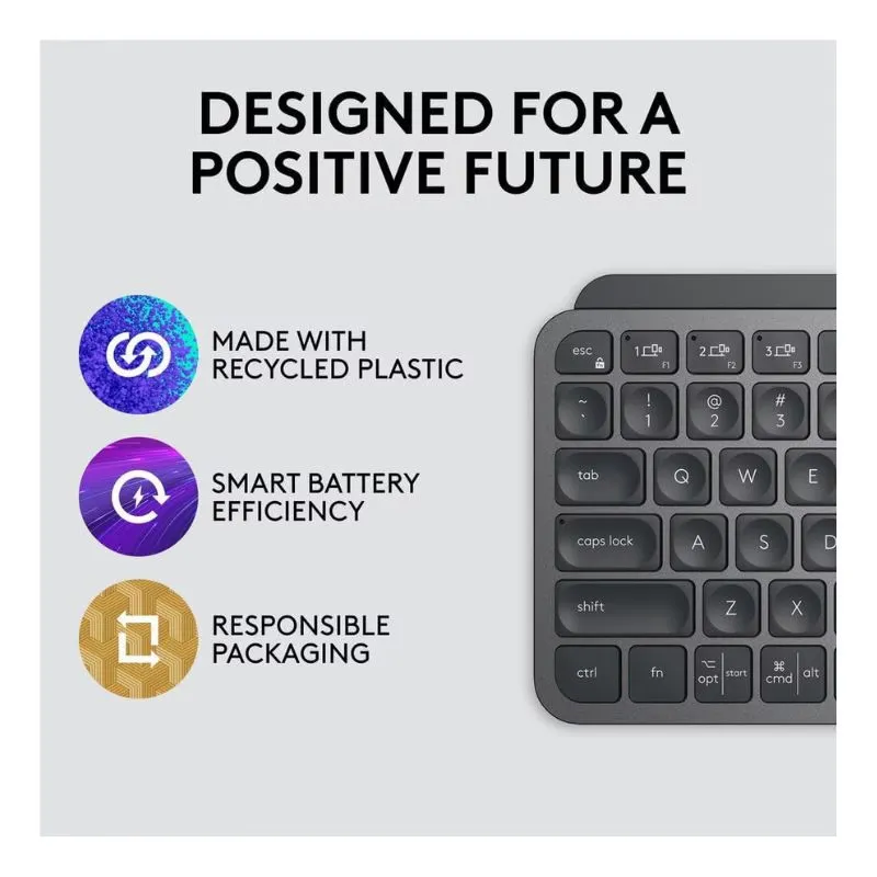 Keyboard Logitech MX Keys Mini Minimalist Wireless Keyboard - Black view 3