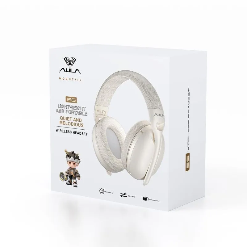 Headset AULA S6 Wireless 3-in-1 Gaming Headset - White view 4