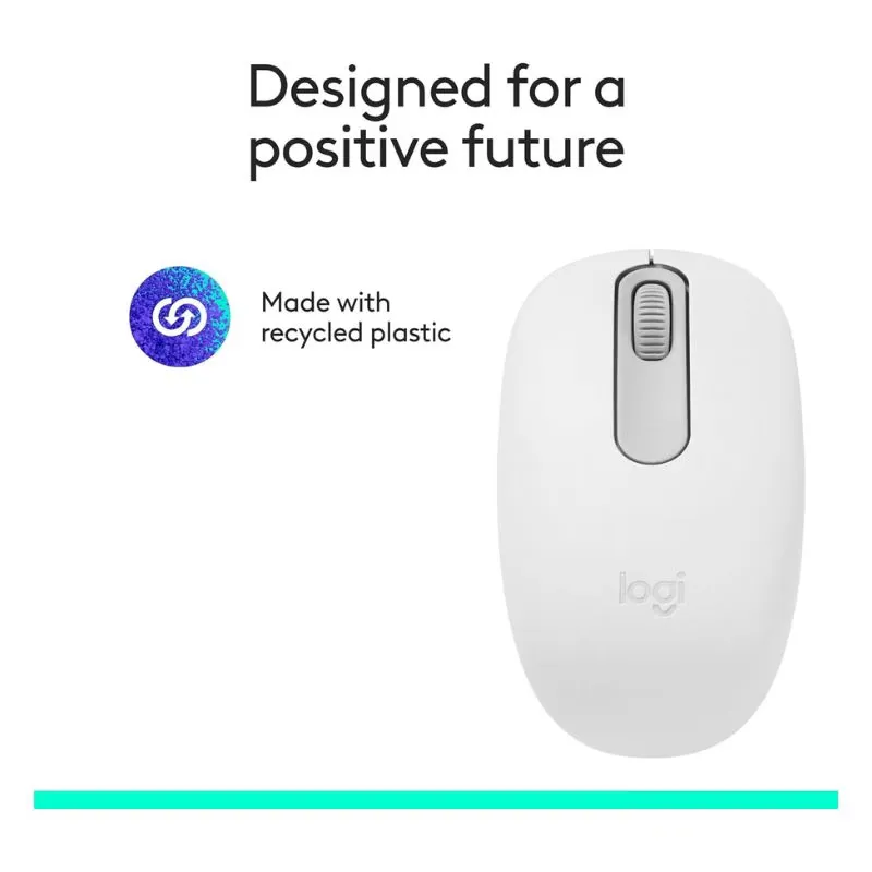 Mouse Logitech M196 Bluetooth Wireless Mouse - White view 4