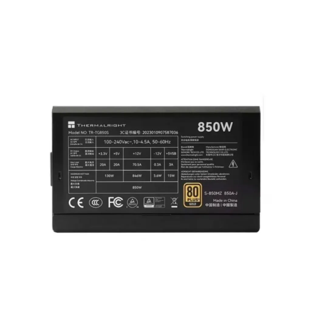 Power Supply Thermalright TR-TG850S 850W 80+ Gold Non-Modular - Black view 2