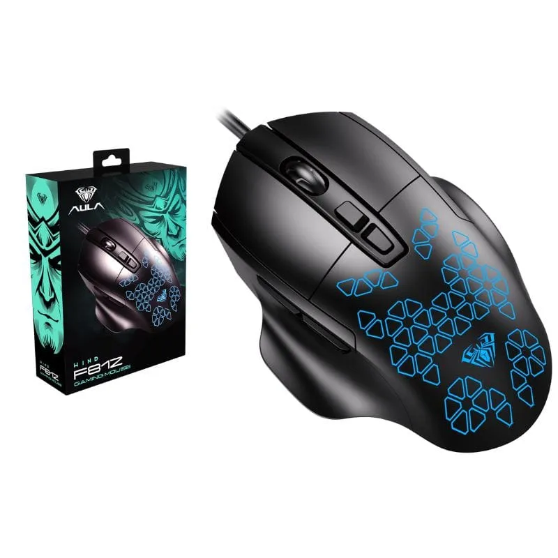 Mouse AULA F812 Wired RGB 7-Marco Keys 7200 DPI Gaming