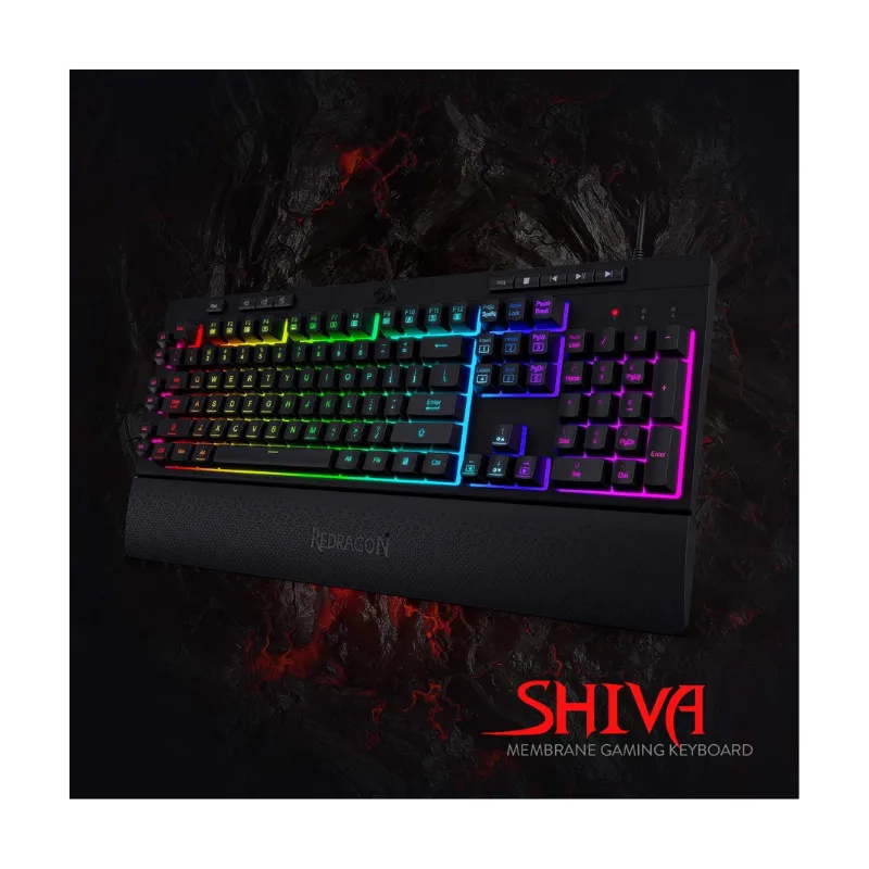 Keyboard Redragon K512 SHIVA RGB - Black Wired Gaming view 3