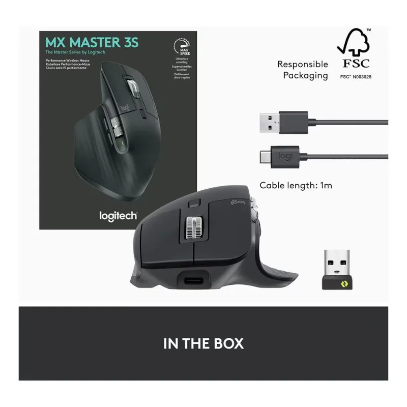 Mouse Logitech MX Master 3S Wireless Gaming Mouse - Black view 5