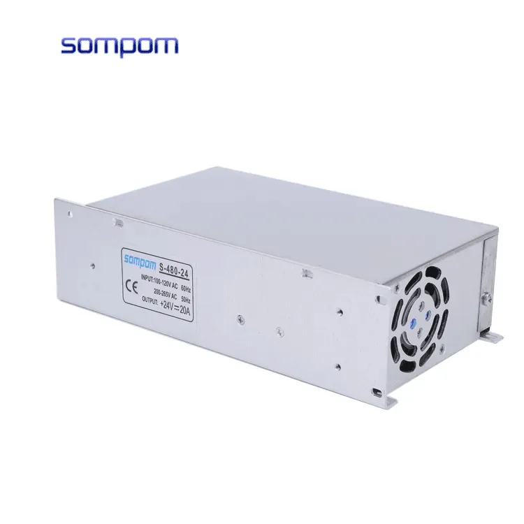 Power Supply SOMPOM Switching Power Supply 110V 220V AC To SMPS 24V 20A DC for LED Light Driver with CE FCC RoHS Certification view 3