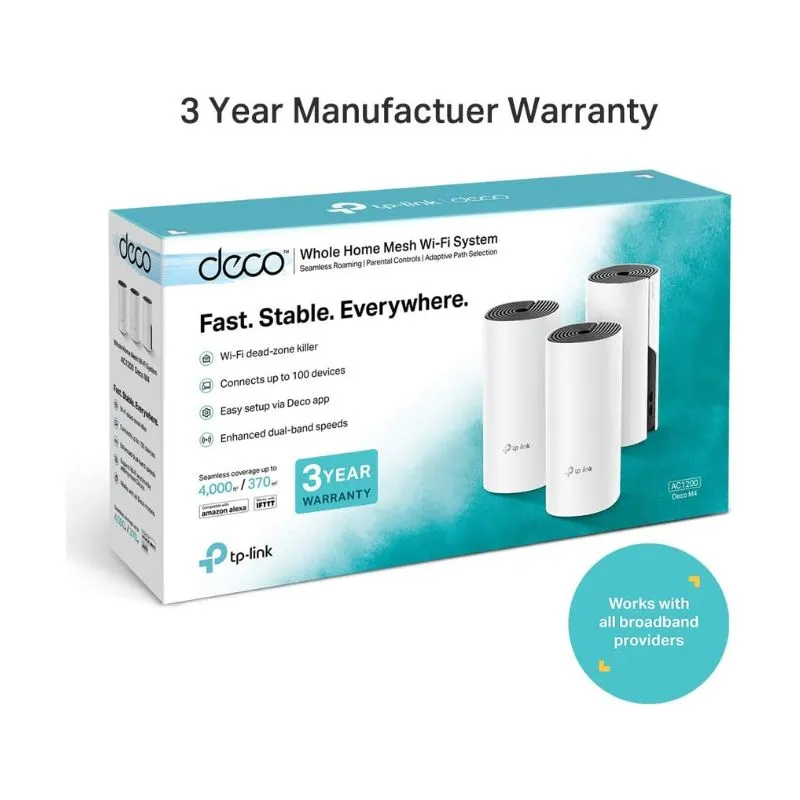 Network Device TP-Link Deco E4 AC1200 Mesh Wi-Fi Router System 3-Pack view 3