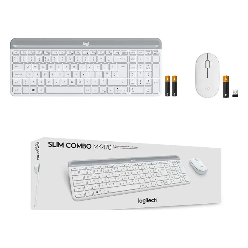 Mouse Logitech MK470 Slim Wireless Combo Keyboard and - White view 2
