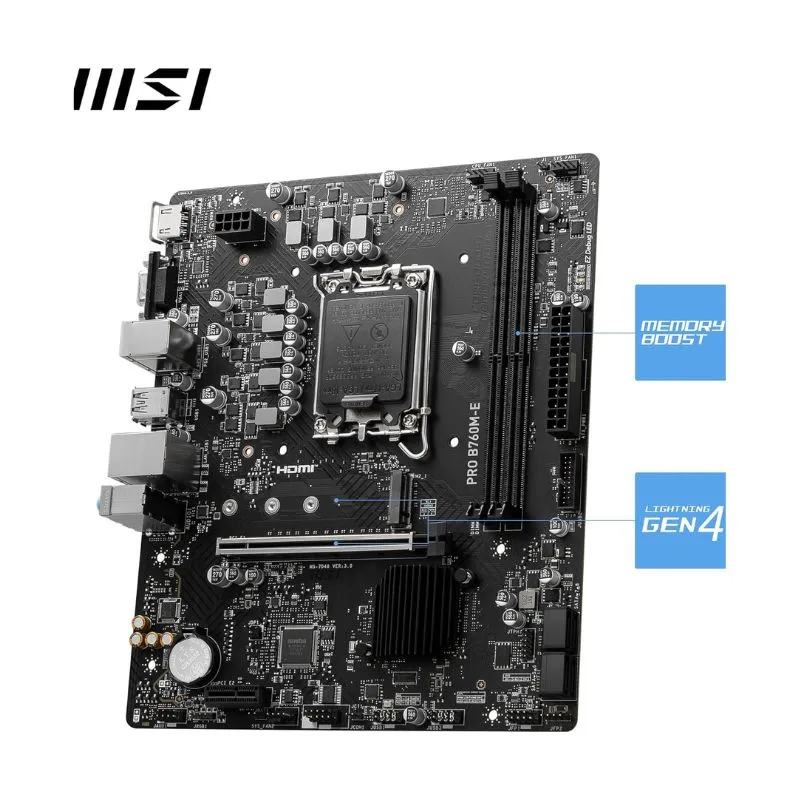 Motherboard MSI PRO B760M-E DDR5 Motherboard - Intel LGA 1700, B760, mATX view 3