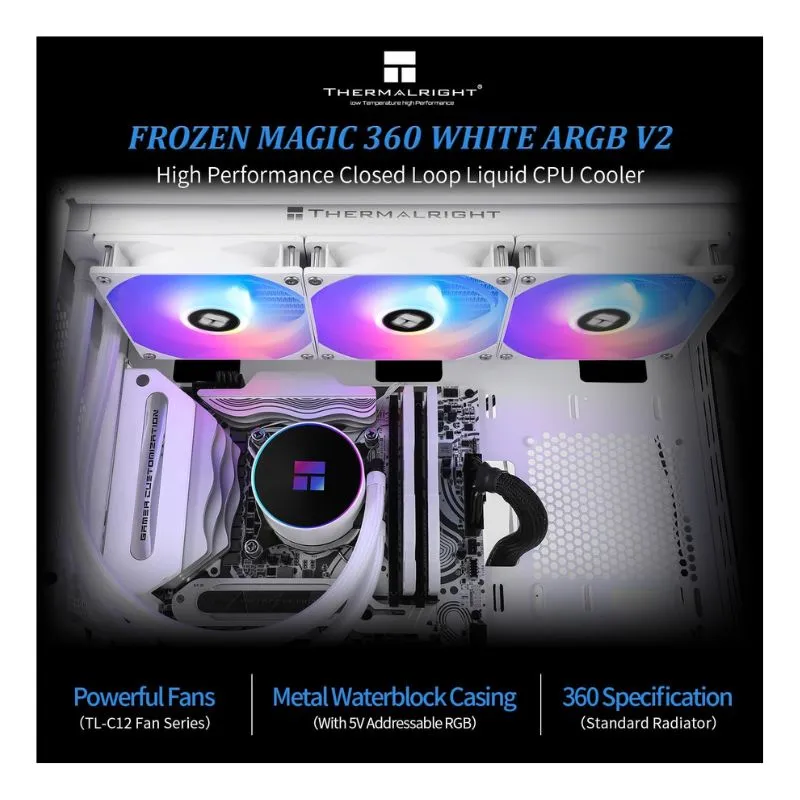 Cooler Thermalright Frozen Magic 360 ARGB V2 Liquid Cooler - White alternate