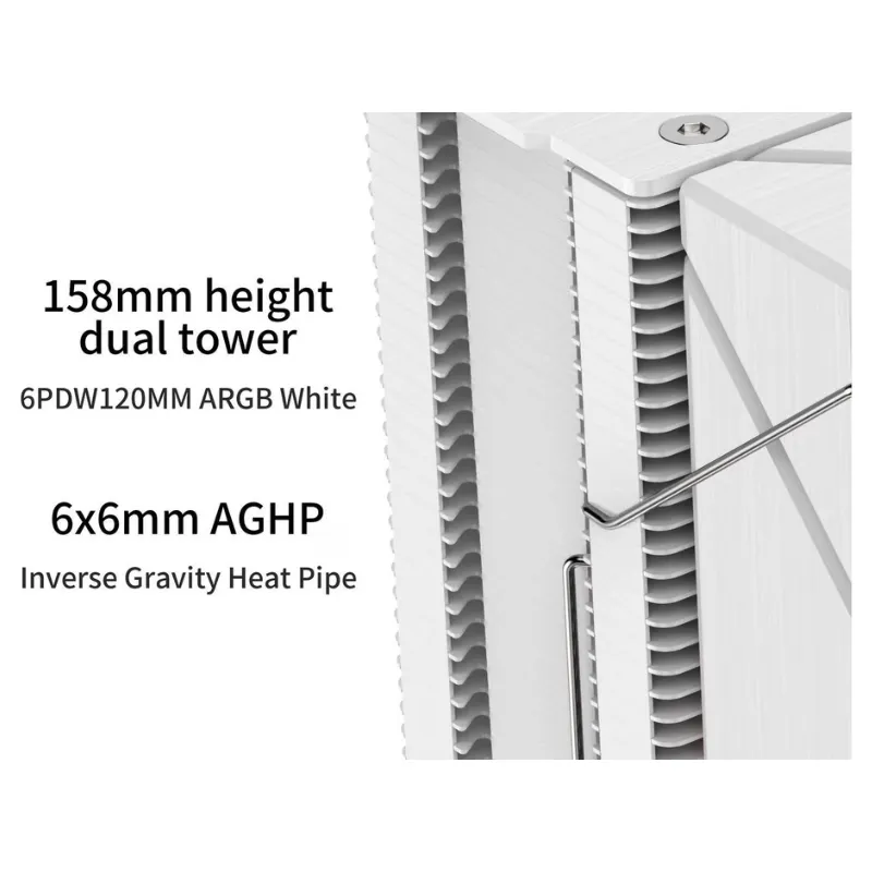 Cooler SAMA 6PDW120MM CPU Air 120mm ARGB Cooling Fan - White view 2